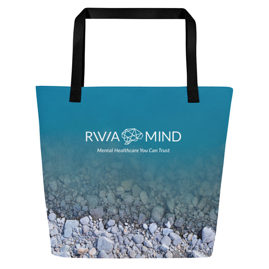 Rivia Mind • River Stones • Large Tote Bag with Inner Pocket
